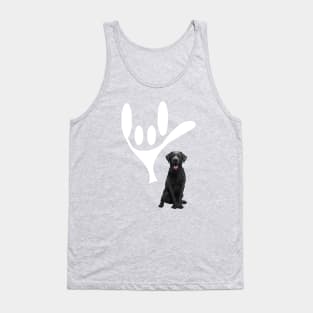 ASL Sign Language Love Black Labrador Retrievers Tank Top